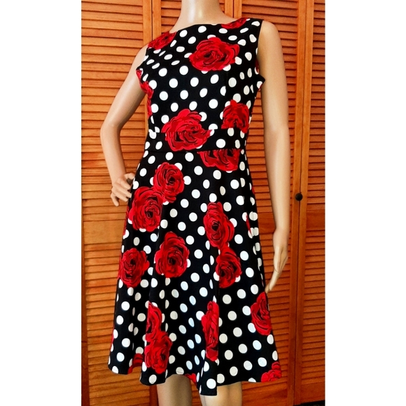 Owin Dresses & Skirts - Owin Fashion New York, Black, Red and White Sleeveless Dress, Medium,  NWT